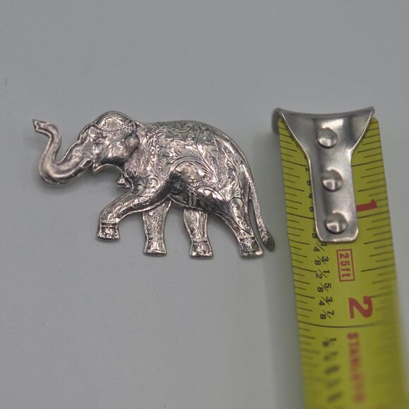 Vintage Elephant Brooch Sterling Silver Thailand - Picture 6 of 6